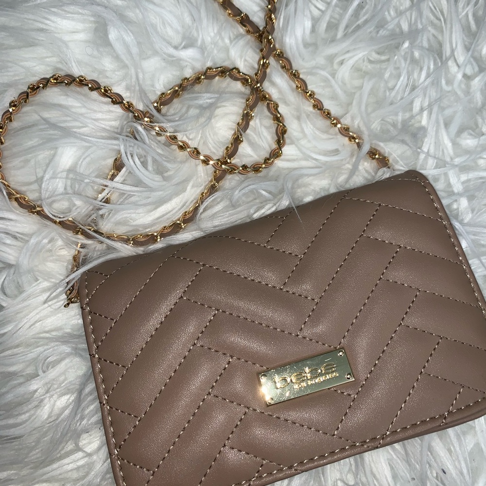 Tan BeBe Clutch crossbody bag